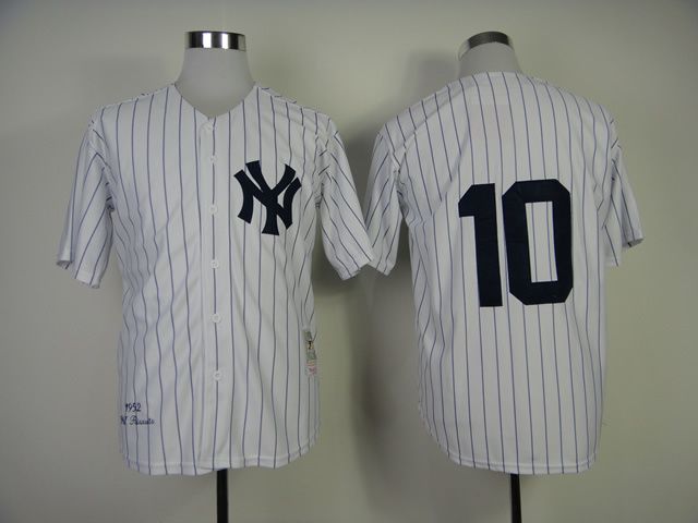 Men New York Yankees #10 No name White Throwback MLB Jerseys